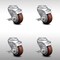 Service Caster 3 Inch SS Maroon Polyurethane Wheel Swivel Bolt Hole Caster Set with Brake SCC SCC-SSBH20S314-PPUB-MRN-TLB-4 - alternate 1